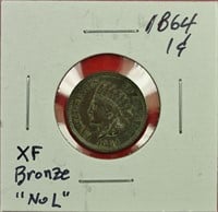 1864 Bronze Indian Cent XF