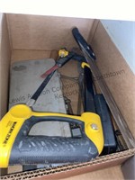 2 box lot handsaw, drillbits and more