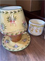 Ceramic candleholders old Yankee lamp candle and