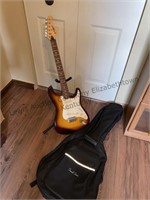 Lotus electric guitar with travel case