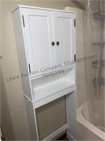 Over the commode white storage cabinet