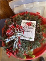 Christmas wreath and storage container