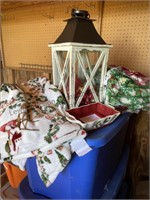 Large lantern and Christmas throws and more
