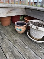 Assortment of plant pots different materials