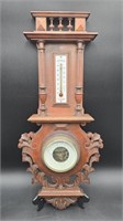 Walnut Carved Barometer Black Forrest