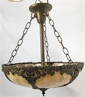 1920s Art Nouveau Slag Glass Pendant Light