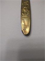 A. Lincoln Brass Toned Knife Made In Japan