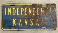 Independent Kansas License Plate