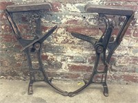 Antique Cast Iron Theater Seat Sides with Wood