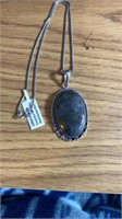 Labarodorite 18 inch pendant German silver new