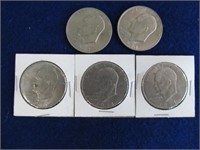 5pc US Eisenhower $1 Coins - 1971