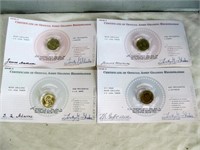 4pc US Presidential Dollar Coins - Uncirculated