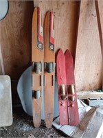 2 sets of water skis from the 60s. Aqua pro II by