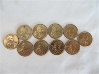 10pc US Sacajawea $1 Coins - US One Dollar
