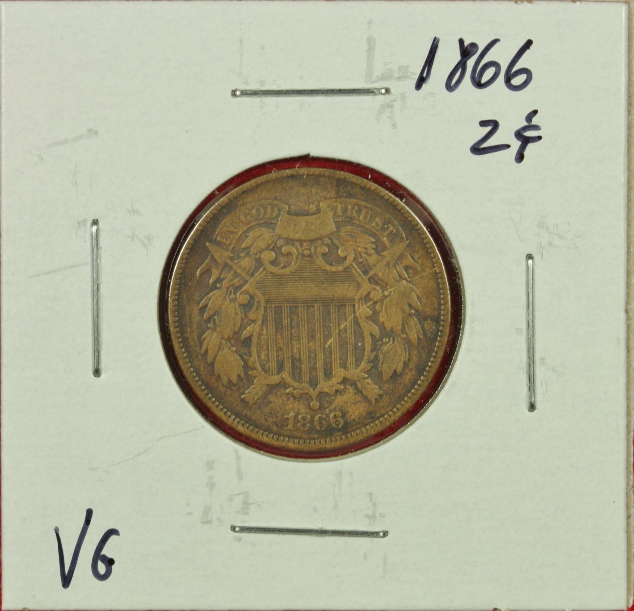 1866 Two Cent VG