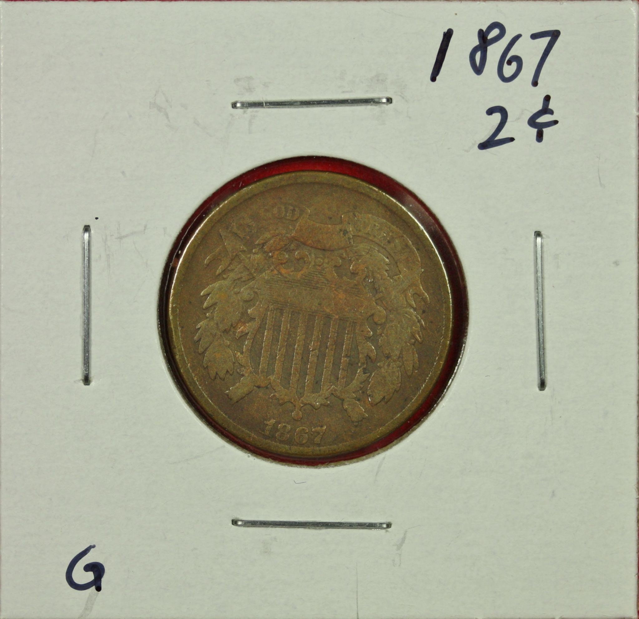 1867 Two Cent G