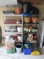 (2) Plastic garage shelves with contents includes