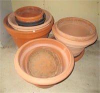 Group of large flower pots.