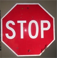 Metal stop sign.