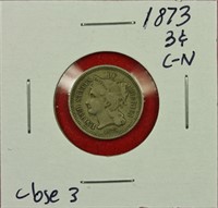 1873 Three Cent Nickel "Close 3"
