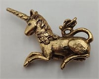 Golden Unicorn Pin, Holds Solid Wax Perfume
