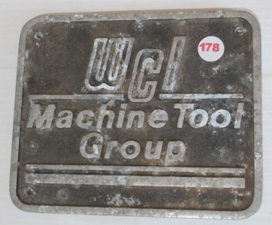 Metal WCI Machine Tool Group plaque. Measures: 6"