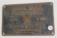 Bronze/brass Ball Mill Forester Wheeler Corp.