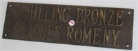 Bronze/brass Schilling plaque. Measures: 5.5" H x