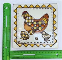 Cleo Teissedre hand painted tile trivet