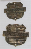 (2) Bronze/brass Lankshire Dynomo plaques.
