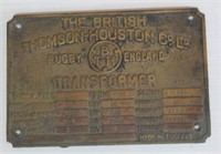 Bronze/brass The British Thompson-Houston CO.
