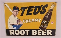 Porcelain Teds Creamy Rootbeer sign. Measures: