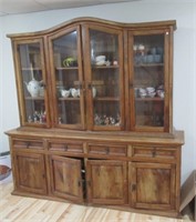 Large antique china cabinet. Measures: 79" H x