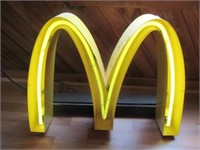 McDonald's neon sign. Measures: 30" wide.