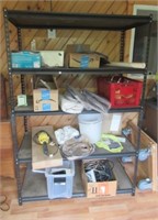 4-Tier garage shelf with contents includes light,