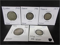 LOT OF EUROPEAN SILVER COINS