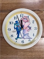 VTG MISS PIGGY & KERMIT WALL CLOCK