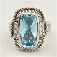 Designer Sterling Aquamarine Ring