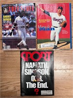 3 sports magazines, including sports illustrated