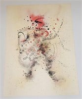 VINTAGE MUSIC MAN ABSTRACT SIGNED LITHO