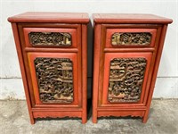 Ornate Carved Side Cabinets