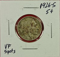 1926-S Buffalo Nickel VF Spots