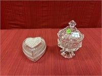 Clear Compote on Pedestal with Lid, and Home