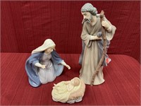 Porcelain Holy Family Set with Joseph, Mary and