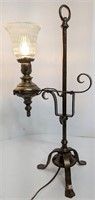 Art Nouveau Metal & Brass Table Lamp