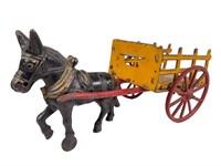 Dent Hardware Cast Iron Donkey Pulling Cart