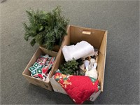 3 Box Lot Christmas items:  Tree Skirt