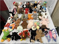 Tote with 39 Assorted Beanie Babies