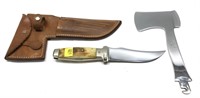 Case's Tested XX Axe & Knife Stag combo set with