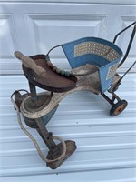 Antique Stroller Wood and Metal